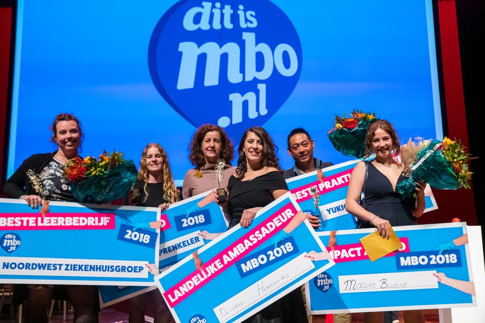 Winnaars tijdens het mbo ambassadeursgala